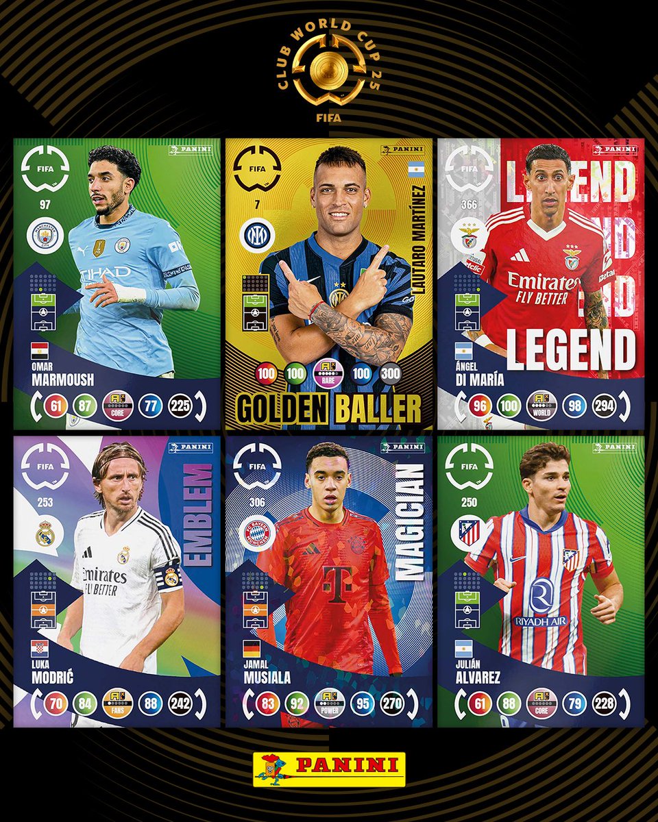 🤩 ¡Una colección histórica!

🔥 Consigue las cards ADRENALYN XL™ de las estrellas que estarán en la FIFA CLUB WORLD CUP 2025™ en la colección oficial del torneo. 

📢 Disponible en puntos de venta habituales y en nuestra tienda online ➡️ panini.es/shp_esp_es/fif…
