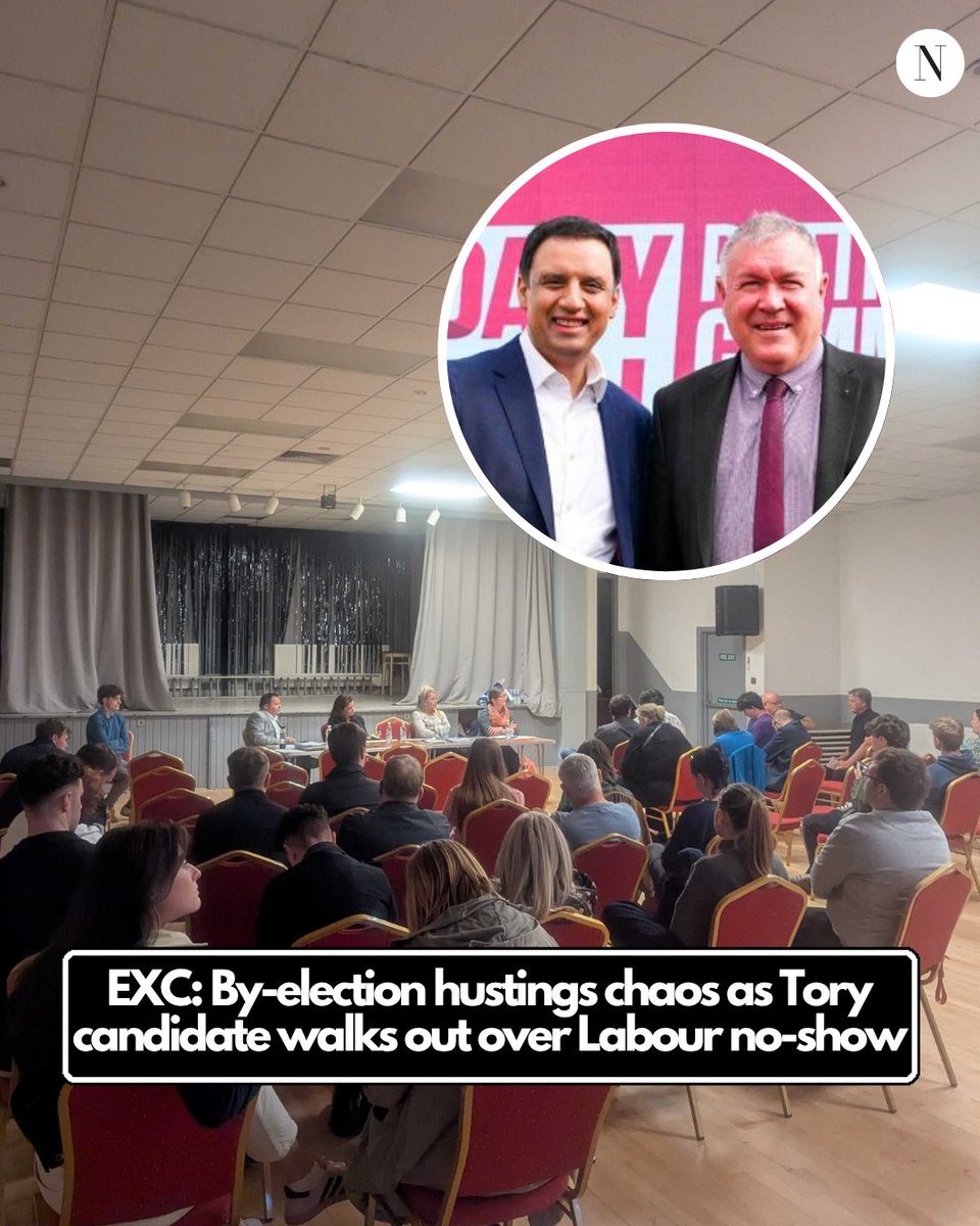 EXCLUSIVE: A hustings for a crucial by-election was thrown into chaos last night after the Tory candidate walked out due to his Labour counterpart not showing up