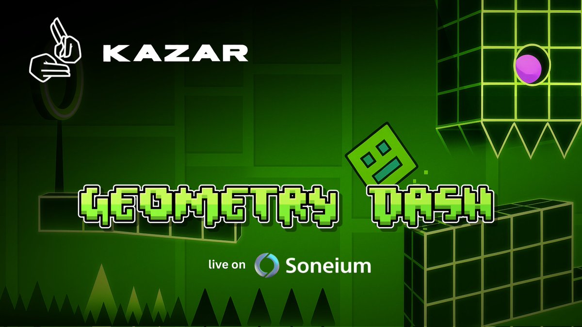 🚨 It’s LIVE! 🚨

Geometry Dash is now live on <a href="/soneium/">Soneium 💿</a> 🕹️💥

Think you’ve got what it takes to complete all 10 Levels ? Tap in, play, and WIN BIG! 💰🎉

🎮 Play Now: soneium.metakraft.live
🎁 Claim Rewards: app.arkada.gg/campaign/ecosy…