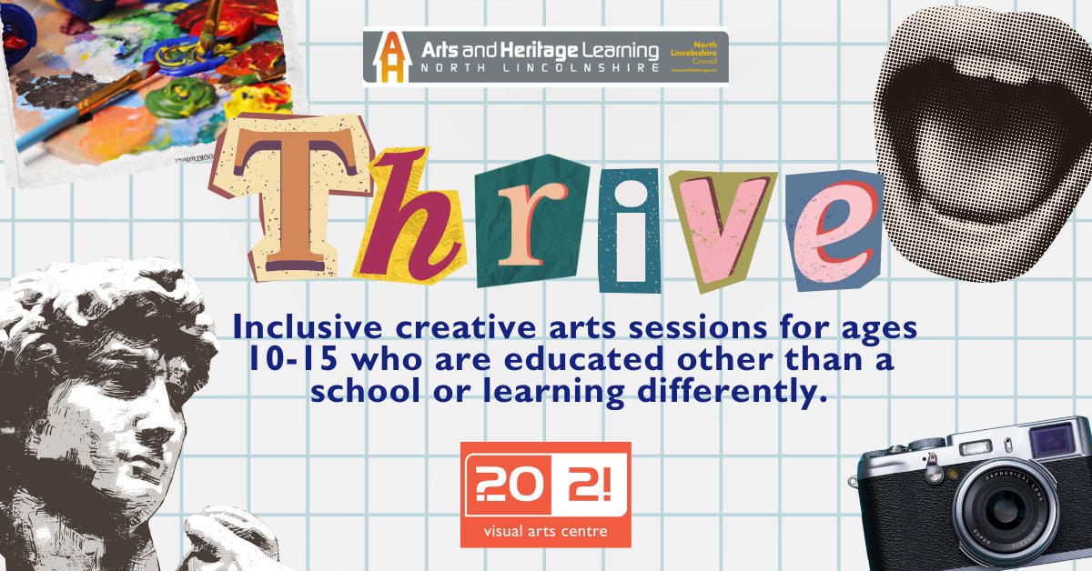2021 Visual Arts (@2021visualarts) on Twitter photo Thrive – Free inclusive arts sessions for 10–15s learning differently or outside school.
📅 11, 18, 25 June
🕥 10:30am–12:30pm
📍 20-21 Visual Arts Centre
Limited spaces – book via: artsandheritagelearning@northlincs.gov.uk
#InclusiveArts #Thrieve Thrive – Free inclusive arts sessions for 10–15s learning differently or outside school.
📅 11, 18, 25 June
🕥 10:30am–12:30pm
📍 20-21 Visual Arts Centre
Limited spaces – book via: artsandheritagelearning@northlincs.gov.uk
#InclusiveArts #Thrieve