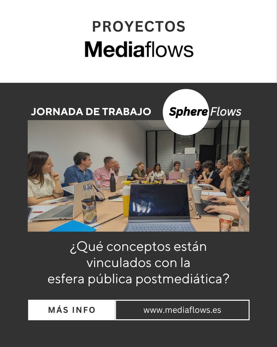 Grupo Mediaflows (@grupomediaflows) on Twitter photo Parte del equipo que integra el proyecto #SphereFlows se dio cita el pasado viernes 23 de mayo en <a href="/FILTRADCOMUV/">Facultat de filologia, Traducció i Comunicació UV</a> para trabajar conceptos en torno a la esfera pública postmediática. Identificarlos y consensuar el enfoque está siendo clave para el desarrollo de la investigación 🔍🔛 Parte del equipo que integra el proyecto #SphereFlows se dio cita el pasado viernes 23 de mayo en <a href="/FILTRADCOMUV/">Facultat de filologia, Traducció i Comunicació UV</a> para trabajar conceptos en torno a la esfera pública postmediática. Identificarlos y consensuar el enfoque está siendo clave para el desarrollo de la investigación 🔍🔛