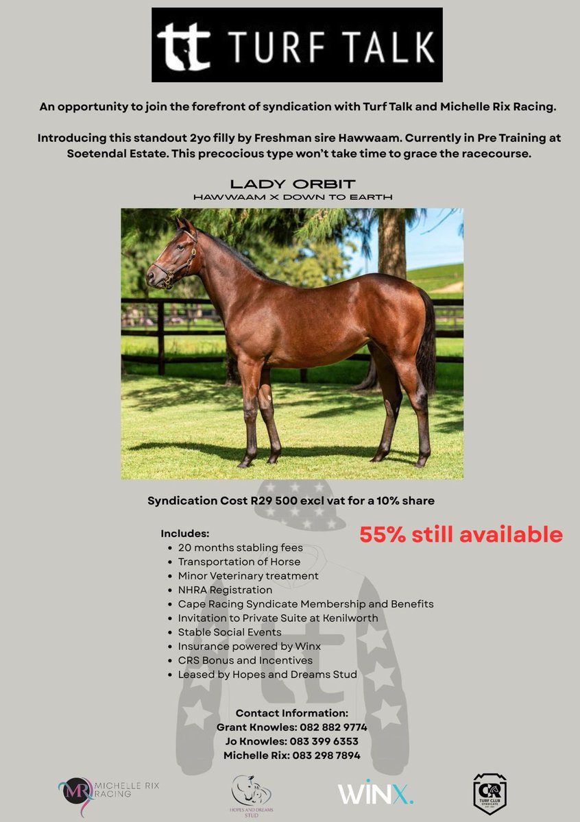 MichelleRix1's tweet photo. We currently have the last of our shares available in these impeccably bred fillies in partnership with the @TurfTalk1 Syndicate. 
Don’t hesitate to contact us for enquiries https://t.co/TOBKxtSVua