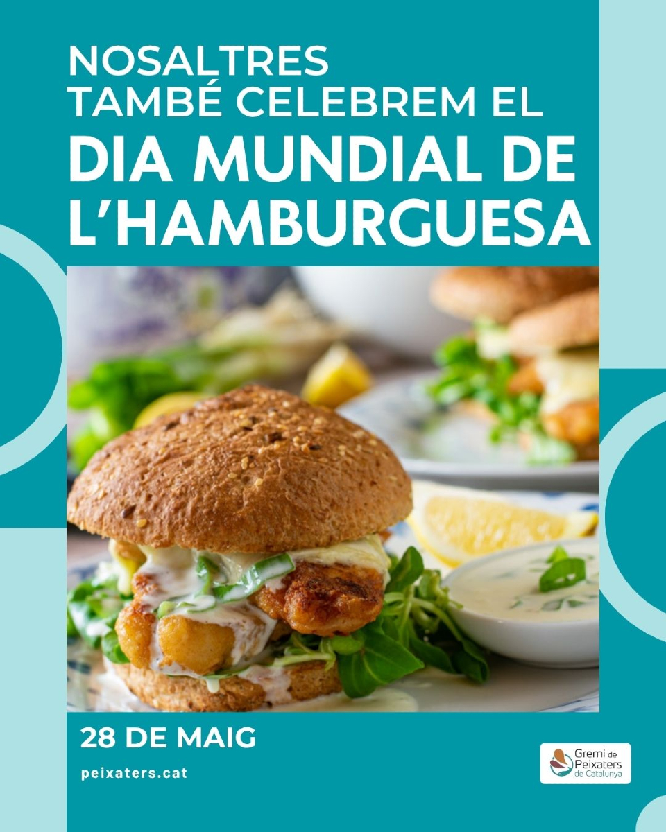gremipeixaters's tweet image. 🌍 Avui celebrem el Dia Internacional de l’Hamburguesa!
Fes-ho diferent i saborós, fes-ho saludable i divertit.

L'hamburguesa de peix t’està esperant! Tot el sabor del mar que t’encantarà.

#diadelhamburguesa #hamburguesadepeix #sompeixaters #gremipeixaters