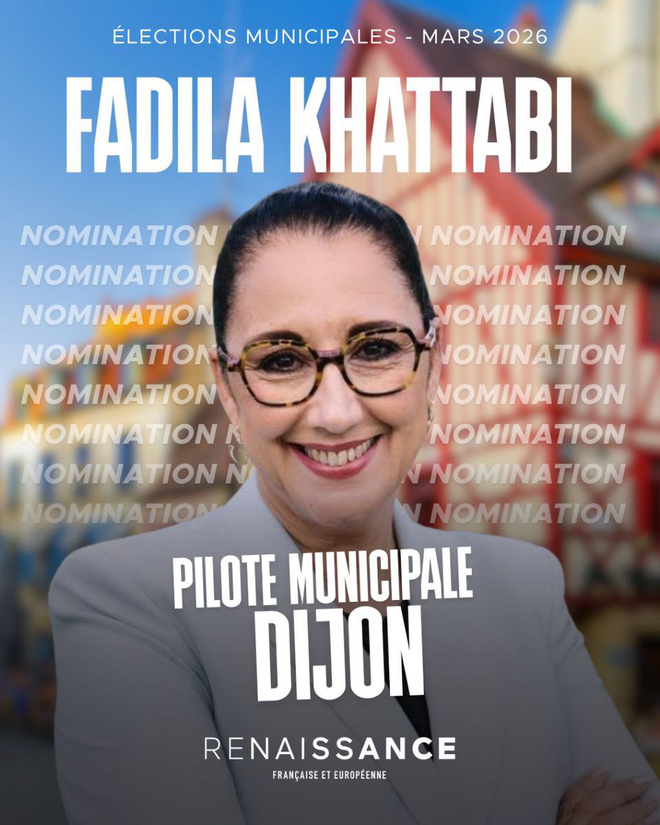 Fadila Khattabi (@fadila_khattabi) on Twitter photo Heureuse et honorée d’avoir été désignée cheffe de file pour <a href="/Renaissance/">Renaissance</a> par la commission nationale d’investiture présidée par <a href="/franckriester/">Franck Riester</a> pour mener à bien les travaux et les négociations dans le cadre des prochaines municipales.
J’aurai à cœur de rassembler le bloc Heureuse et honorée d’avoir été désignée cheffe de file pour <a href="/Renaissance/">Renaissance</a> par la commission nationale d’investiture présidée par <a href="/franckriester/">Franck Riester</a> pour mener à bien les travaux et les négociations dans le cadre des prochaines municipales.
J’aurai à cœur de rassembler le bloc