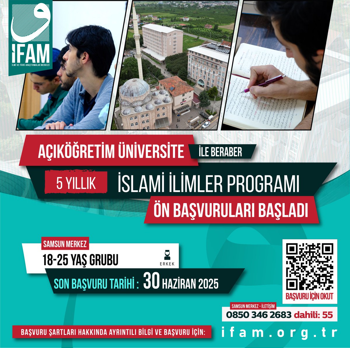 Açıköğretim Üniversite ile Beraber İslami İlimler Programı Ön Başvuruları Başladı

Başvuru için;
ifam.tr/acikogretim-on…