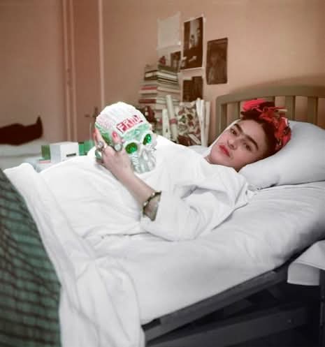 “I am not sick. I am broken. But I am happy to be alive as long as I can paint.”
― Frida Kahlo

Kahlo lived with #fibromyalgia after an accident at age 18. She had many surgeries on her spine and legs and was left with #ChronicPain. She did most important works of art from bed.
