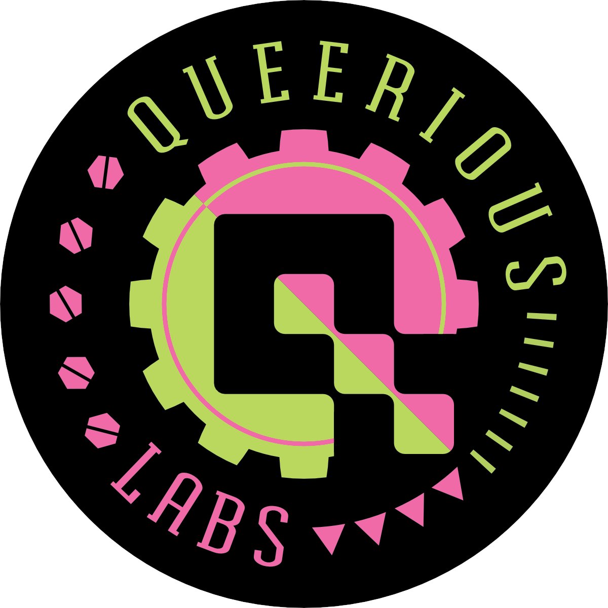 check out this rad factory pomo style Queerious Labs logo that <a href="/JarrodAHicks/">WTF? WFH! WUWH...💞</a> made! :D