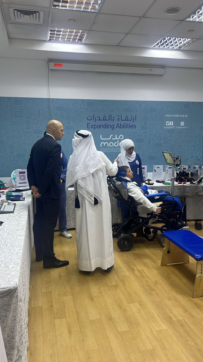 CzechDoha's tweet photo. Ambassador Petr Chalupecky presented an honorary certificate to one of the students at #Shafallah Center for Persons with Disabilities for his outstanding achievement at 52nd Children's Arts Exhibition held by @LidiceMemorial. Great job, Khalid! @CzechMFA_MENA @mzvcr https://t.co/nITCoDsfcL