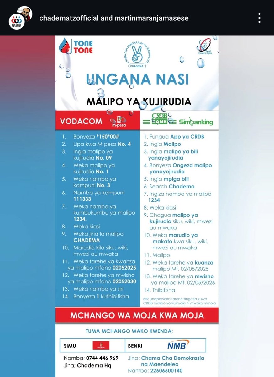 Ruzuku ambayo MSAJILI amesitisha kwa CHADEMA ni kiasi cha Tsh. 107 Milioni kila mwezi. Ni wastani wa watu 10,700 kila mwezi wakichangia Tsh. 10,000 au watu 50,000 wakichangia Tsh. 2,140 kila mwezi. Tuweke nguvu katika #ToneTone tuachane na masimango ya MaCCM na DOLA. ASITUTISHE!