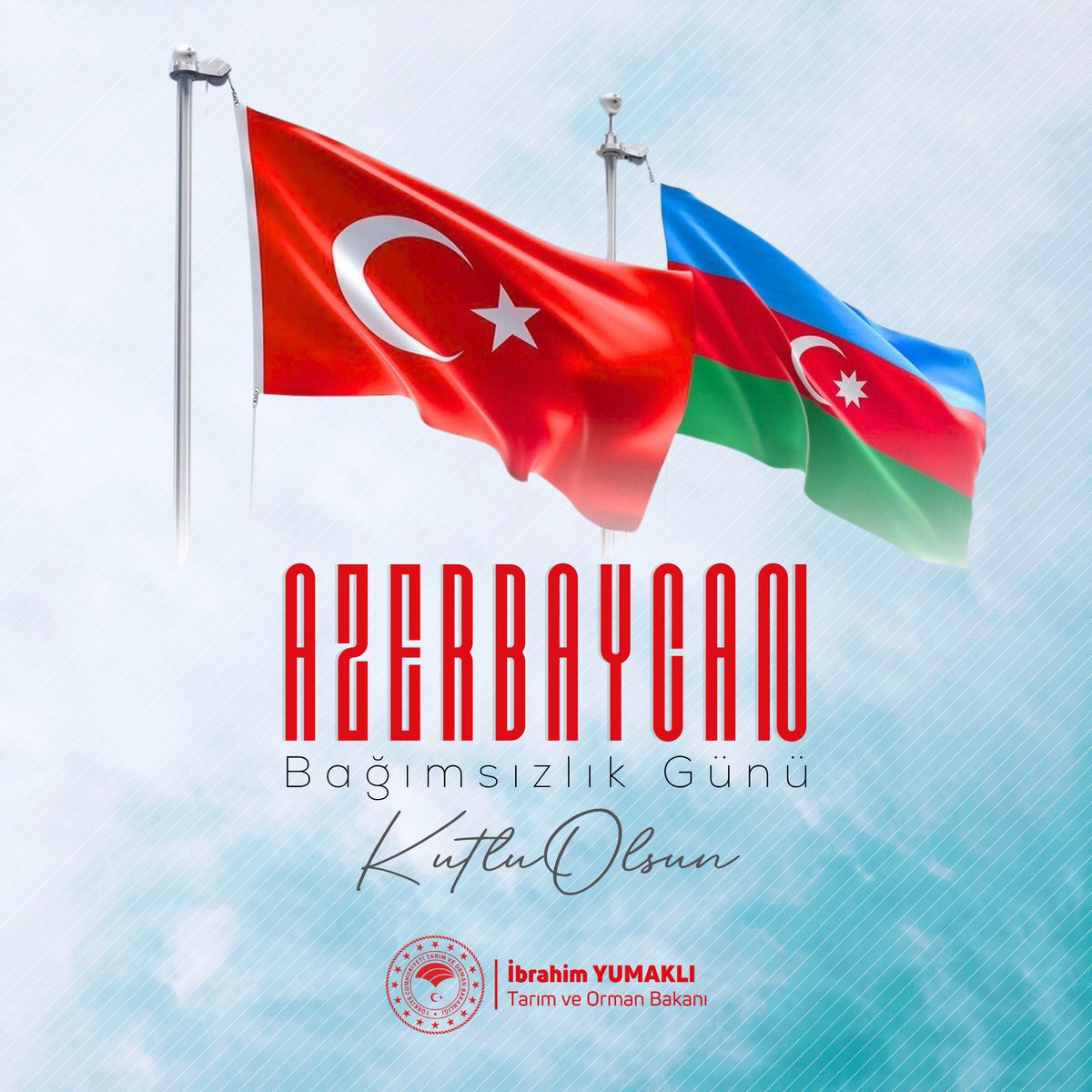 🇹🇷🇦🇿 Can Azerbaycan’ın Bağımsızlık Günü’nü gönülden kutluyorum.

🤝 “İki devlet, tek millet” anlayışıyla dün beraberdik, bugün yan yanayız yarın da omuz omuza yürümeye devam edeceğiz.
