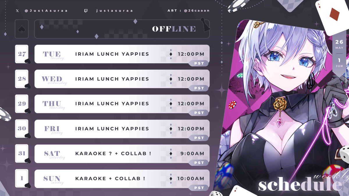 JustAsuraa's tweet photo. pushing hard for the iriam event this week even if i don't have much time aaaa let's push for the illustration !
fan name: wildcards
links: https://t.co/pHr74E7Qyx
general: #asucall
🎨: #asudraw
memes: #asujoker
clips: #asufortune https://t.co/dZKo1f75je
