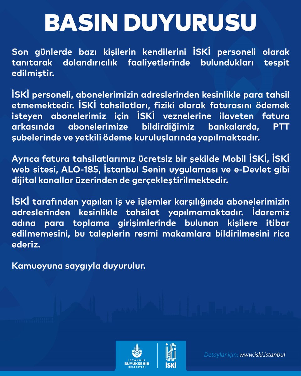 Kamuoyuna saygıyla duyurulur.