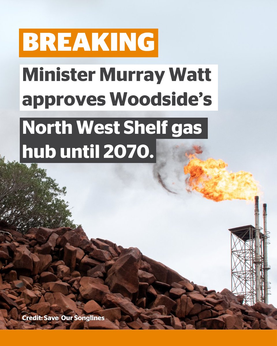 AusConservation's tweet photo. Approving Woodside’s gas hub until 2070 isn’t climate leadership. It’s locking in 45 more years of destruction. The gas is for export, but the damage will hit home. 
ACF’s full response: https://t.co/Px3pjWNPyE https://t.co/lb5wfcoLPT