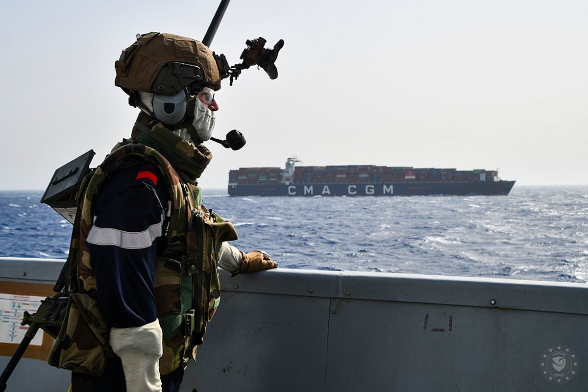 The French 🇫🇷 frigate completed another series of successful close protection missions to merchant vessels in the area of operation under EUNAVFOR ASPIDES.

EUNAVFOR ASPIDES has a totally defensive mandate, contributes to regional stability and prosperity by providing safety to