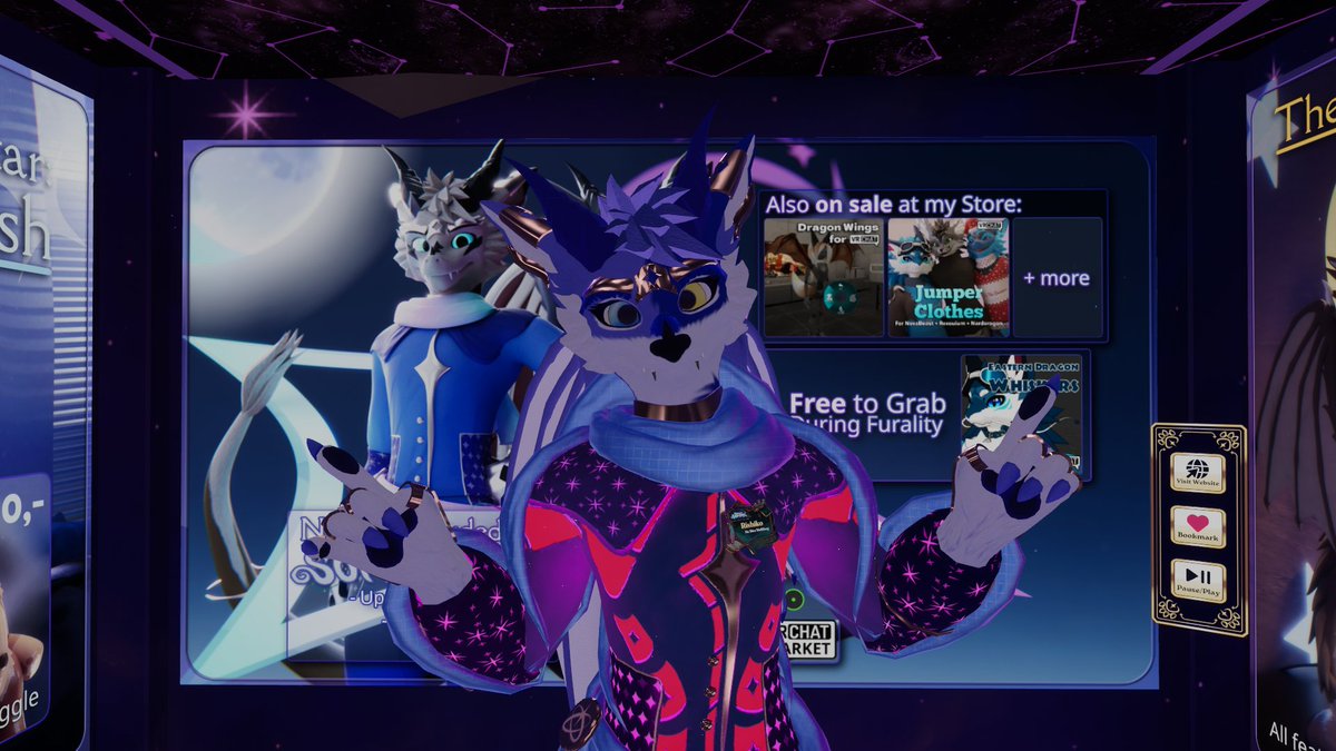 New PC - Same goober, but now with ✨PASSION✨

I cannot recommend <a href="/Kyderra/">Kyderra</a> 's Durgarra enough, and I'll be damned if I cannot advocate for it during <a href="/furality/">Furality</a> !

See you dreamers soon, for now I must depart for some IRL stuff back east!

#FuralitySomna #Furality #Dragon #VRChat