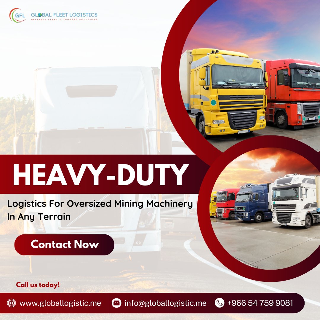 LogisticFleet's tweet image. Move massive mining machines with ease—Global Fleet Logistic delivers heavy-duty logistics across any terrain, no matter how tough.
globallogistic.me

#HeavyDutyLogistics #MiningMachineryTransport #GlobalFleetLogistic #OversizedLoadExperts #MiningSupport #EquipmentHauling