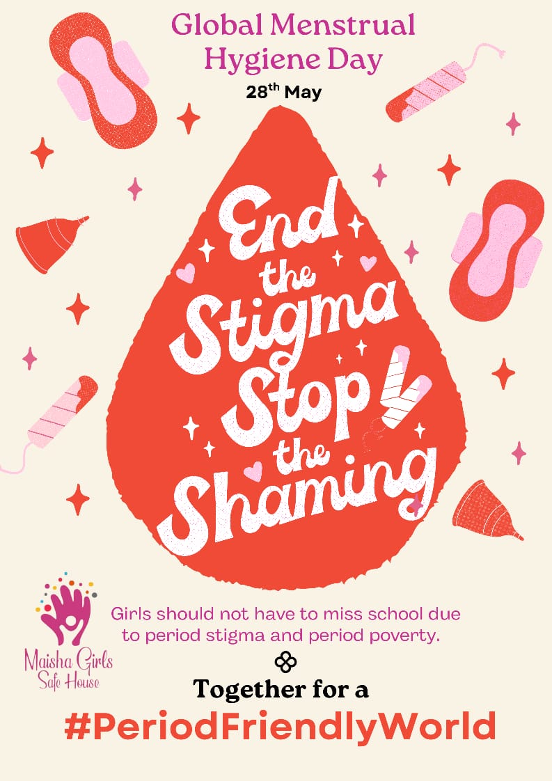 May 28th is Menstrual Hygiene Day.  Periods are a normal part of life, but girls still face shame &amp; limited access to hygiene products. This year’s theme, “Together for a #PeriodFriendlyWorld,” calls on us to break the stigma &amp; support access to products, education, and dignity