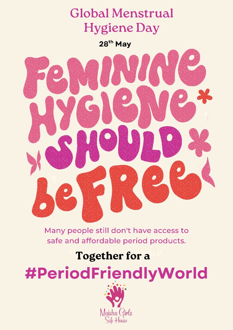 MaishaSafehouse's tweet photo. May 28th is Menstrual Hygiene Day.  Periods are a normal part of life, but girls still face shame &amp; limited access to hygiene products. This year’s theme, “Together for a #PeriodFriendlyWorld,” calls on us to break the stigma &amp; support access to products, education, and dignity https://t.co/oSBNaftCXc