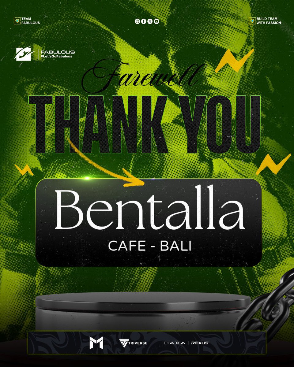 fabuloustve's tweet photo. Hi Gamers! 😎

Kami mengucapkan terimakasih sebesar-besarnya kepada Cafe Bentalla yang telah mensupport kami selama 3 bulan terakhir ❤️ see you again ✨

#fabulousesports #clanfabulous #pointblank #fbs #clanfabulous https://t.co/4cFomI64Xw