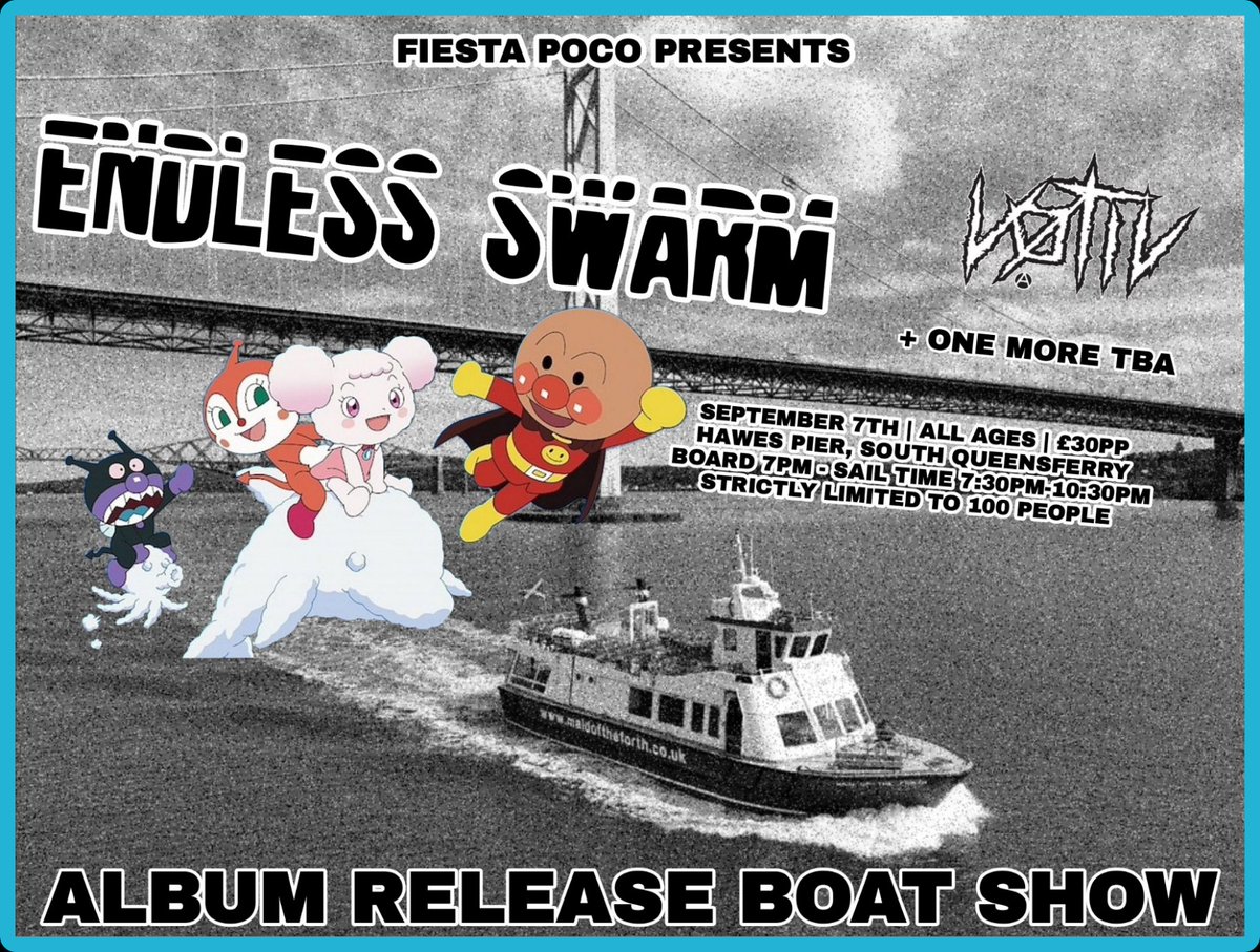 Launching our album on a boat, with a live performance from us, Votiv and one special guest! Tickets go live 9am Friday!