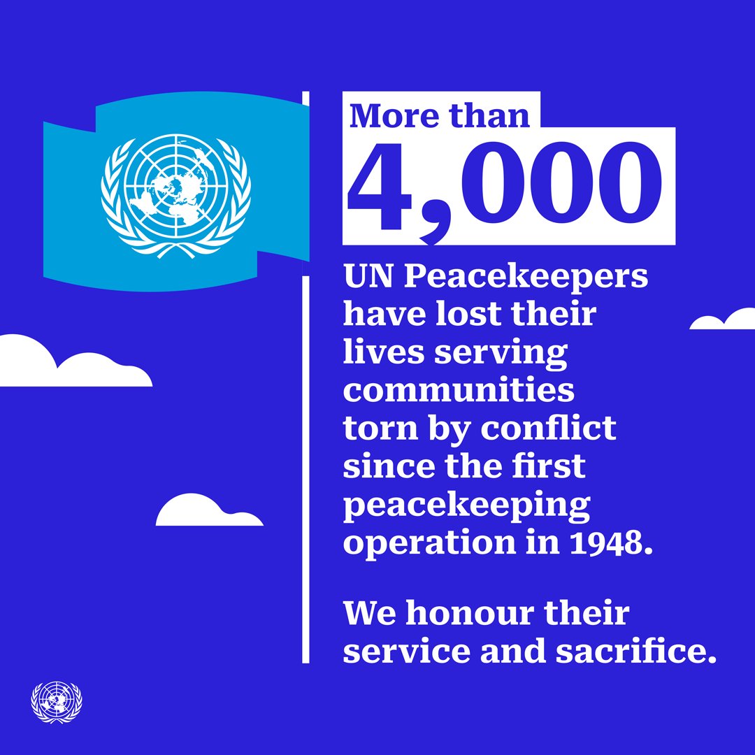 UN in Sri Lanka (@unsrilanka) on Twitter photo For 77 years, <a href="/UN/">United Nations</a> #Peacekeepers have been on the front lines of crises, protecting civilians.
On today's #PKDay, we honour their service & pay tribute to the more than 4,000 fallen🇺🇳peacekeepers, including 12 Sri Lankans.
<a href="/UNPeacekeeping/">UN Peacekeeping</a> For 77 years, <a href="/UN/">United Nations</a> #Peacekeepers have been on the front lines of crises, protecting civilians.
On today's #PKDay, we honour their service & pay tribute to the more than 4,000 fallen🇺🇳peacekeepers, including 12 Sri Lankans.
<a href="/UNPeacekeeping/">UN Peacekeeping</a>