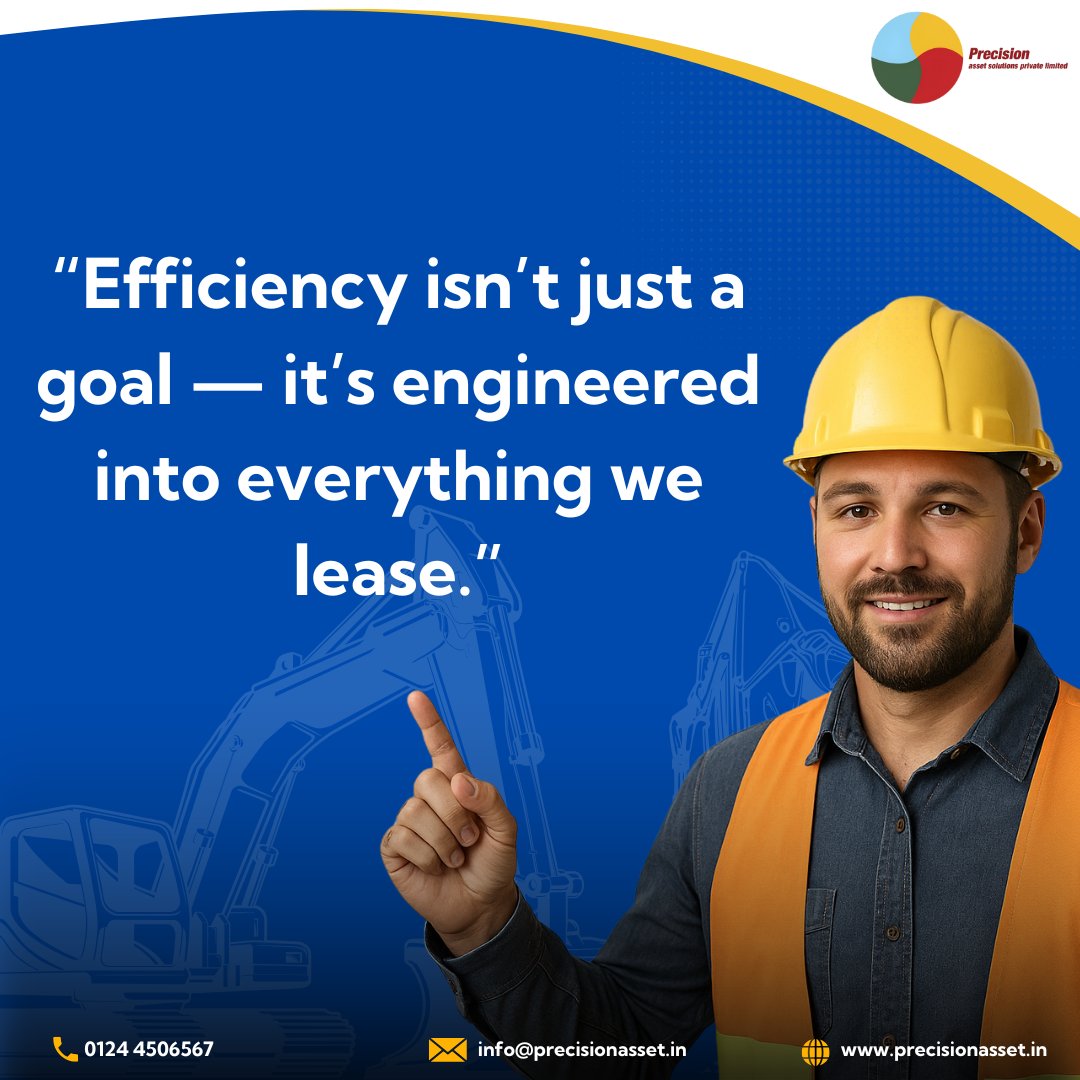 PRECISION_PEDPL's tweet image. From powering smart cities to fueling industrial growth, PASPL delivers engineered efficiency that drives progress.

💡 Lease smarter. Build faster. Grow stronger.
📞 0124-4506567
🌐 precisionasset.in
#EngineeredForGrowth #PASPLPower #SmartLeasing #EfficiencyMatters