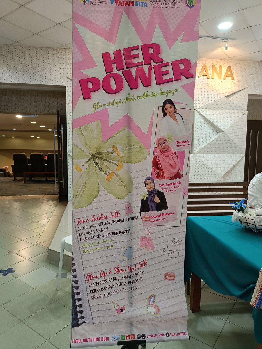 PEMADAMKebangsa's tweet photo. PEMADAM mengadakan Pameran dan terapi di UKM bersempena program HER POWER oleh Pemerkasaan Siswi Persatuan Fakulti Sains Sosial dan Kemanusiaan (PMFSSK)

28 Mei 2025
8:30 pagi - 3:00 petang
Bangunan Fakulti Sains Sosial dan Kemanusiaan https://t.co/HsjadDbyWy