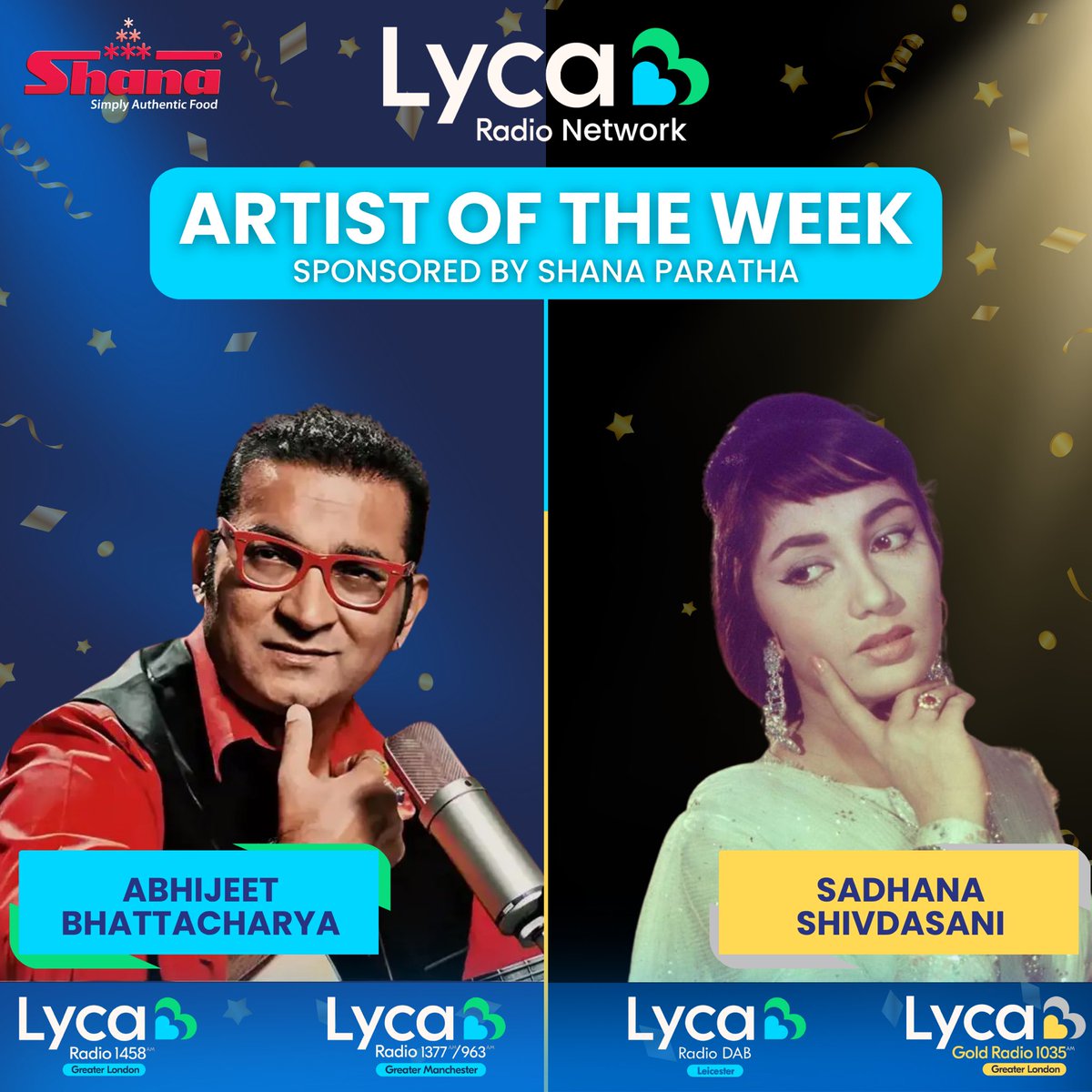 Lyca Radio (@lycaradio1458) on Twitter photo AOTW: Tune in to hear their most popular songs πΆ sponsored by Shana Paratha <a href="/Shanafoods/">Shana Foods</a>
Lycaradio.com and Lycagold.com
#LycaRadio #LycaGold #LycaRadiomcr #LycaRadioleics #ArtistOfTheWeek #Music #Radio #OnAir #NowPlaying AOTW: Tune in to hear their most popular songs πΆ sponsored by Shana Paratha <a href="/Shanafoods/">Shana Foods</a>
Lycaradio.com and Lycagold.com
#LycaRadio #LycaGold #LycaRadiomcr #LycaRadioleics #ArtistOfTheWeek #Music #Radio #OnAir #NowPlaying
