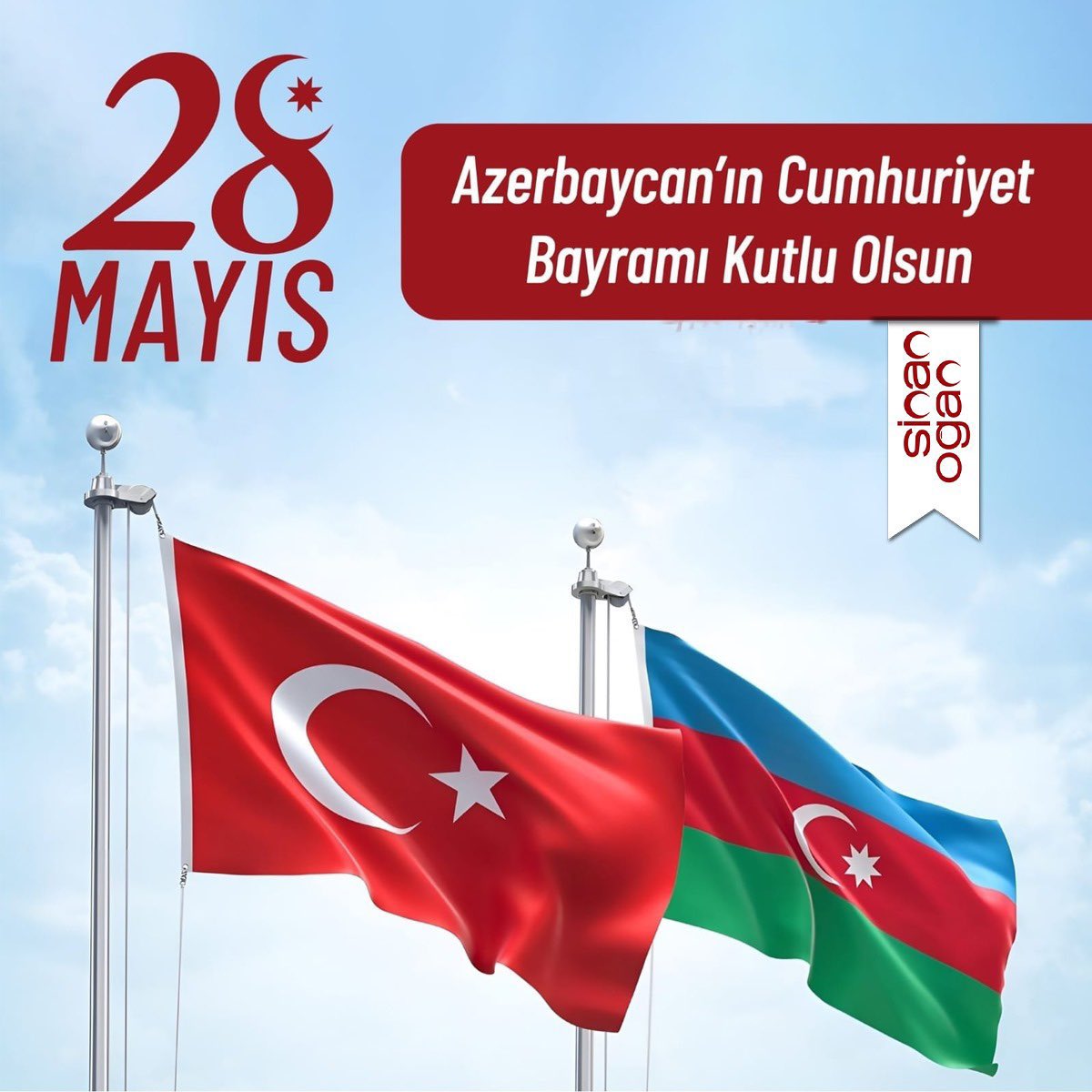 Üç renkli bayrağınla mesut yaşa, ey şanlı Azerbaycan!

“Bir Millet İki Devlet” anlayışıyla dost ve kardeş #Azerbaycan 'ın #28Mayıs Cumhuriyet Günü’nü kutluyorum. 🇹🇷🇦🇿

#28May1918 #Baku 
#28May #Azerbaycan107Yaşında