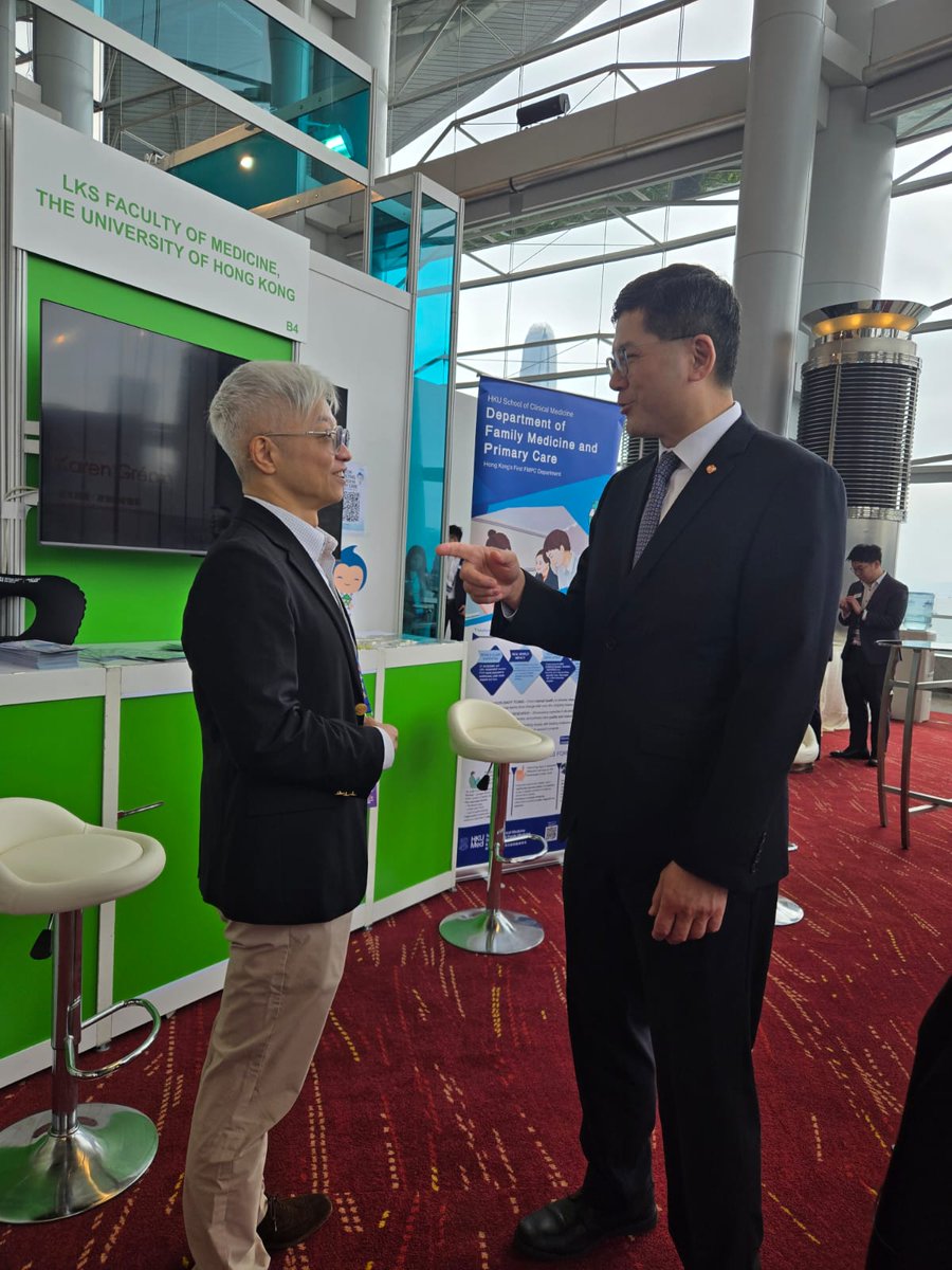 Great day at HA Convention 2025! 🌟 FMPC showcased research, master’s programs &amp; primary care vision. Here are some photos from the event showing Prof William Wong and Prof Amy Ng representing our team and connecting with Dr Tony Ko Pat-Sing (Chief Executive, Hospital