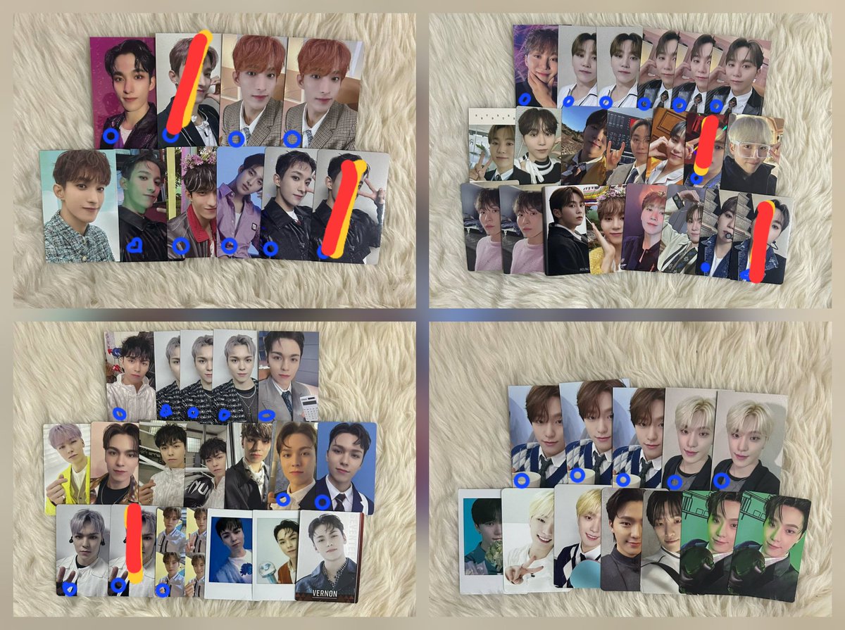 WTS LFB SEVENTEEN

ASSORTED PCS Hatian tingi

🔵: 130 ea
UNMARKED: 80 ea

- same color - same taker
- PRIO MULTIPLE TAKERS
- x sensi, payo/50%dp,rb 1wk ONCE PUSH

DM TO CLAIM

t. svt photocards pc scoups jeonghan joshua jun hoshi wonwoo woozi the8 mingyu dk seungkwan vernon dino