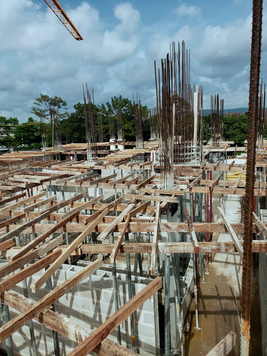 Still on carpentry work for second floor slab