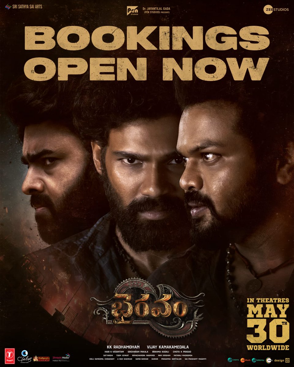 Bellamkonda Sreenivas (@bsaisreenivas) on Twitter photo Witness the MASSIVE ACTION DRAMA on the big screens ❤️🔥
#Bhairavam bookings open now ❤🔥
🎟️ linktr.ee/BhairavamTicke…
In cinemas worldwide on May 30th 🔱💥
<a href="/HeroManoj1/">Manoj Manchu🙏🏻❤️</a> <a href="/IamRohithNara/">Rohith Nara</a> <a href="/DirVijayK/">Vijay Kanakamedala</a> <a href="/AditiShankarofl/">Aditi Shankar</a> <a href="/anandhiactress/">Anandhi (kayal)</a> <a href="/DivyaPillaioffl/">Pillai Divya</a> <a href="/KKRadhamohan/">K.K.Radhamohan</a> <a href="/dophari/">Hari K Vedantam</a> Witness the MASSIVE ACTION DRAMA on the big screens ❤️🔥
#Bhairavam bookings open now ❤🔥
🎟️ linktr.ee/BhairavamTicke…
In cinemas worldwide on May 30th 🔱💥
<a href="/HeroManoj1/">Manoj Manchu🙏🏻❤️</a> <a href="/IamRohithNara/">Rohith Nara</a> <a href="/DirVijayK/">Vijay Kanakamedala</a> <a href="/AditiShankarofl/">Aditi Shankar</a> <a href="/anandhiactress/">Anandhi (kayal)</a> <a href="/DivyaPillaioffl/">Pillai Divya</a> <a href="/KKRadhamohan/">K.K.Radhamohan</a> <a href="/dophari/">Hari K Vedantam</a>