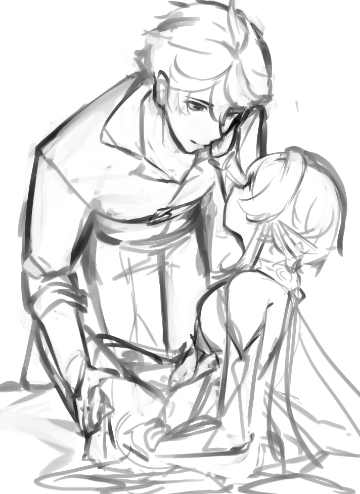 felt a little crazy looking at the new Xavier banner but then i also wanted to draw some chilumi in this pose so. 2 in 1 meal

#LoveandDeepspace #GenshinImpact