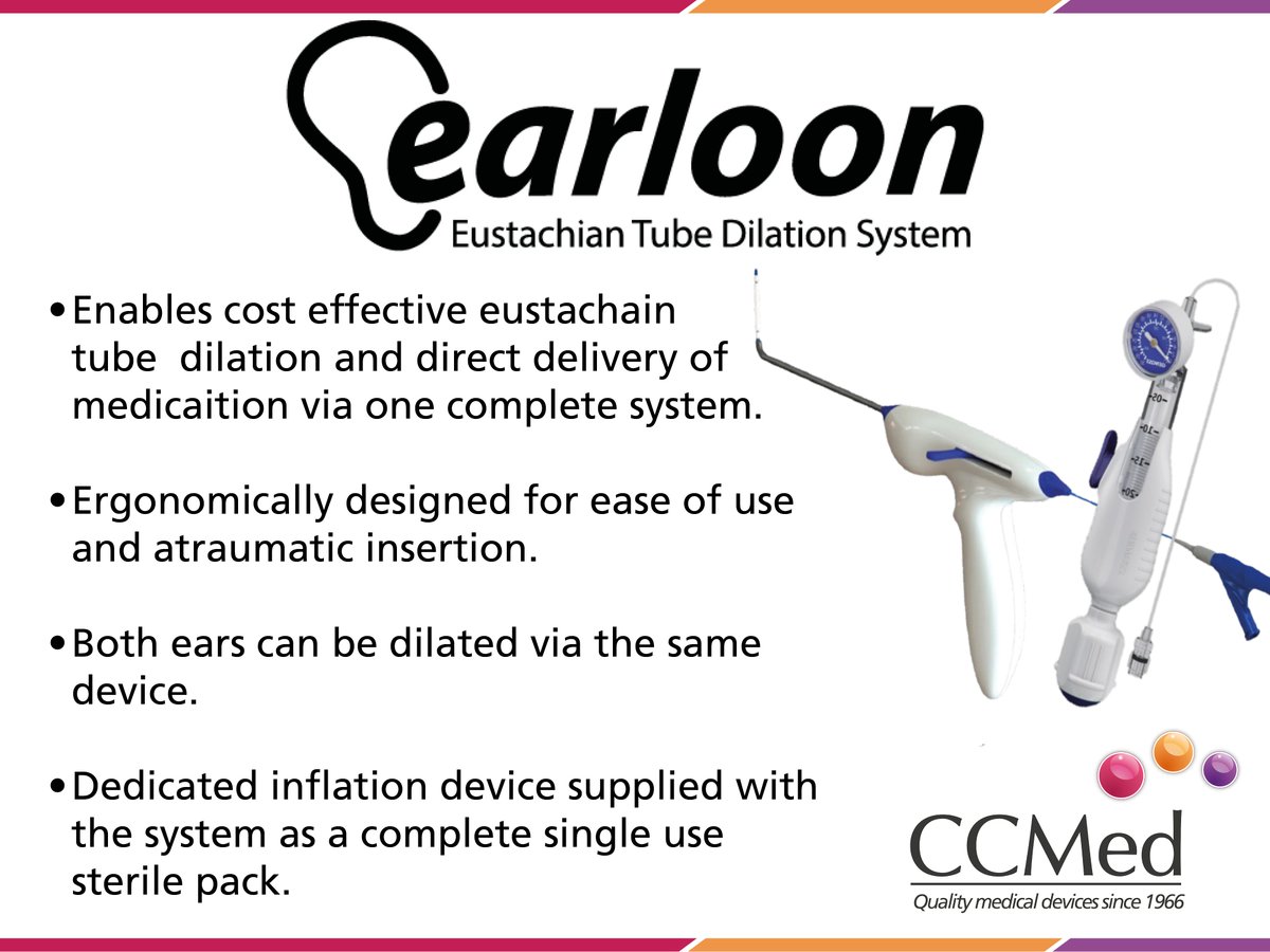 New  to the UK, through our friends at #Kurz. 

The Earloon system presents  a great option for ETD and the opportunity to help many more patients. 

Supplied as a cost effective, sterile, complete system.

More info: info@ccmed.co.uk
#otology #rhinology #Eustachian #ETD