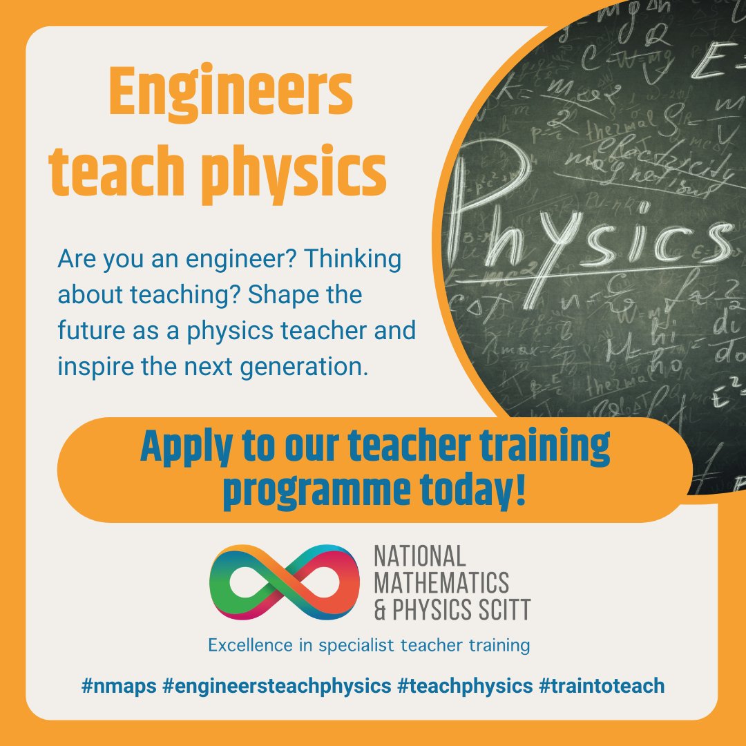 Are you an engineer looking for a new challenge? Use your expertise and inspire the next generation! Our engineers teach physics teacher training programme trains engineers to become expert physics teachers. Start your journey today: tinyurl.com/4wun7sbd
