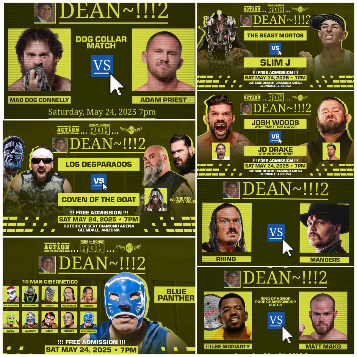 Honeycakeman (Insta: wrestling_focus) (@honeycakeman) on Twitter photo It's ONLINE! Very fun card that's now FOR FREE on the <a href="/ringofhonor/">ROH - Ring of Honor Wrestling</a> YouTube channel: <a href="/WrestleACTION1/">ACTION Wrestling</a> DEAN~!!!2.
Can't wait to see <a href="/1called_manders/">1 Called Manders ワン・コールド・マンダース</a> vs. <a href="/Rhyno313/">Rhyno</a> , <a href="/mdcon420/">MAD DOG CONNELLY</a> vs. <a href="/Adam_Priest_/">PRIEST</a> , <a href="/theleemoriarty/">TAIGASTYLE</a> vs. <a href="/TheMattMako/">Matt Mako</a> and everything else!
youtu.be/0f1PDPXCVz0?si… It's ONLINE! Very fun card that's now FOR FREE on the <a href="/ringofhonor/">ROH - Ring of Honor Wrestling</a> YouTube channel: <a href="/WrestleACTION1/">ACTION Wrestling</a> DEAN~!!!2.
Can't wait to see <a href="/1called_manders/">1 Called Manders ワン・コールド・マンダース</a> vs. <a href="/Rhyno313/">Rhyno</a> , <a href="/mdcon420/">MAD DOG CONNELLY</a> vs. <a href="/Adam_Priest_/">PRIEST</a> , <a href="/theleemoriarty/">TAIGASTYLE</a> vs. <a href="/TheMattMako/">Matt Mako</a> and everything else!
youtu.be/0f1PDPXCVz0?si…