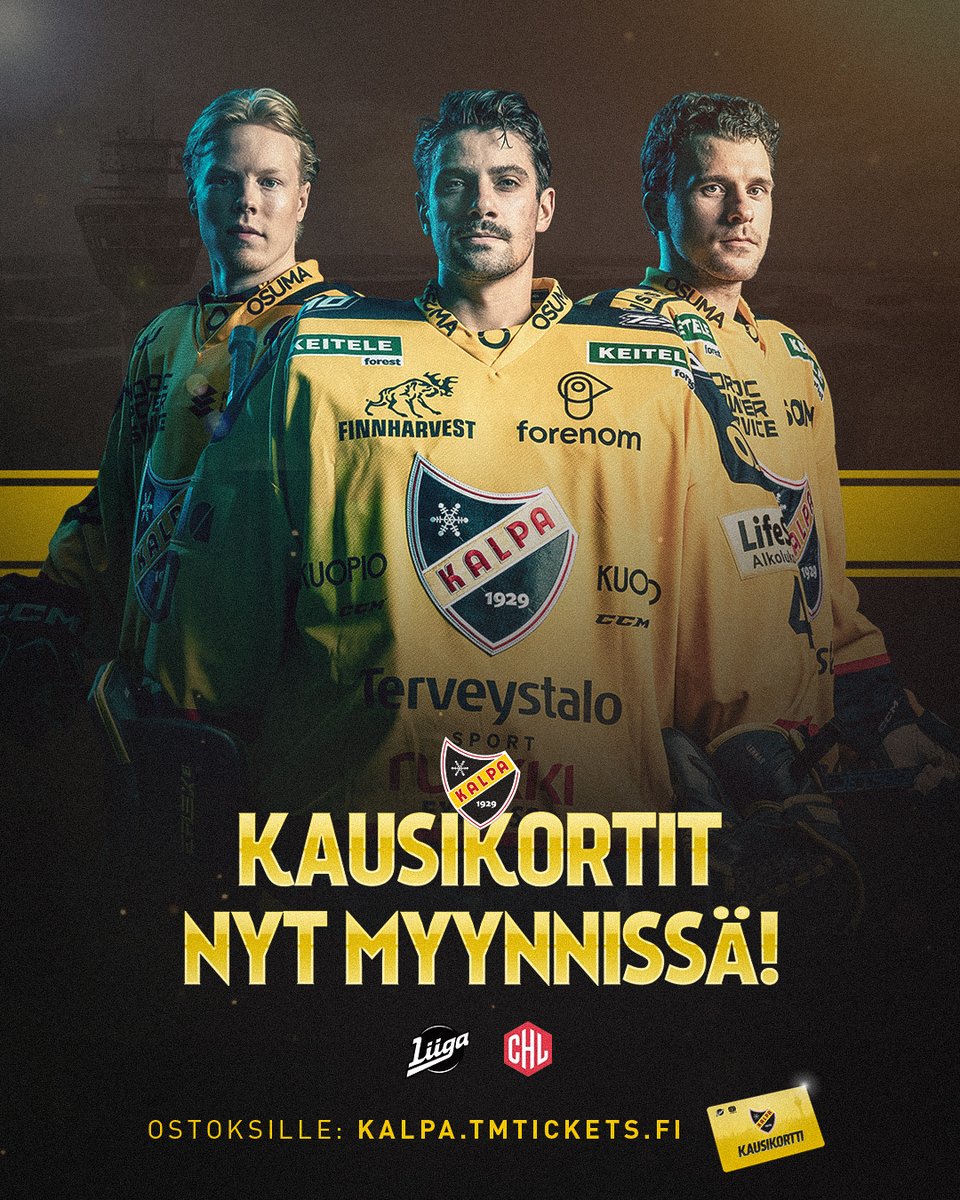 Nyt niitä saa – kausikortit kaudelle 2025–2026 ovat myynnissä! 🔥

Kausikortti sisältää kaikki Liigan runkosarjan kotiottelut, CHL:n runkosarjan kotiottelut, kotona pelattavat harjoitusottelut ja paljon muita etuja!

🎟️ Ostoksille: kalpa.tmtickets.fi

#KalPa #Liiga #Kuopio