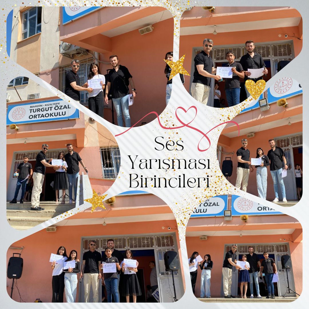 Okulumzda düzenlediğimiz "O Ses Turgut Özal"  yarışmasında dereceye öğrencilerimize ödülleri verildi.
<a href="/tcmeb/">Millî Eğitim Bakanlığı</a>
<a href="/Yusuf__Tekin/">Yusuf Tekin</a>
<a href="/tuncay_akkoyun/">Tuncay Akkoyun</a>
<a href="/KiziltepeKymlk/">T.C. Kızıltepe Kaymakamlığı</a>
<a href="/mardinilmem/">Mardin İl Millî Eğitim Müdürlüğü</a>
<a href="/ali_eyyupkoca/">Ali Eyyupkoca</a>
<a href="/kiziltepemem47/">Kızıltepe İlçe Milli Eğitim Müdürlüğü</a>
<a href="/akadirgms/">Abdulkadir Gümüş</a>
<a href="/SuleymnAKIN/">Süleyman AKIN🇹🇷</a>
<a href="/makdag47/">Makdag</a>