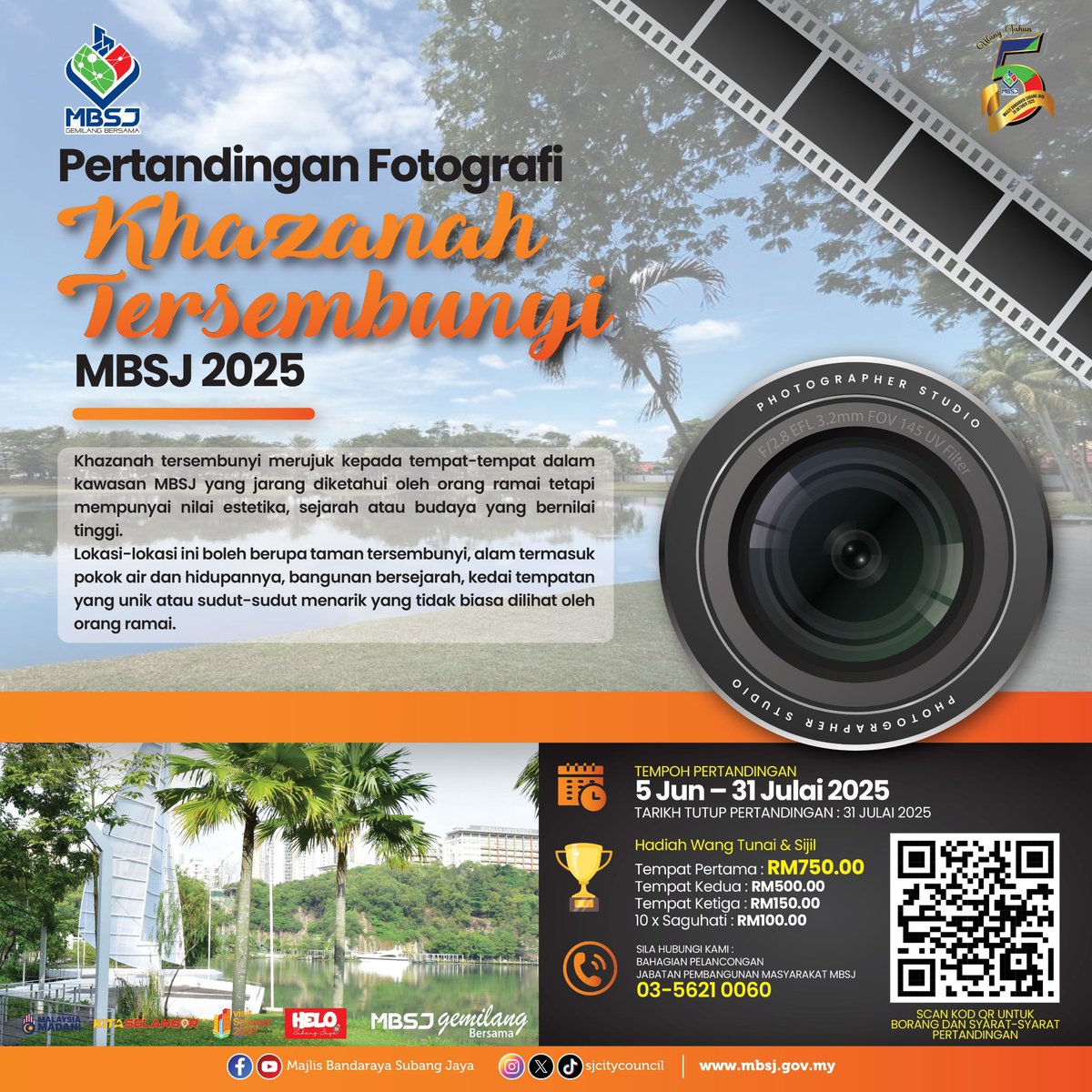 HeloSubangJaya's tweet photo. PERTANDINGAN FOTOGRAFI KHAZANAH TERSEMBUNYI MBSJ 2025

Adakah anda seorang pencinta fotografi yang gemar merakam keunikan tempat-tempat yang jarang dilihat orang ramai? Inilah peluang anda untuk menyerlahkan bakat dan memenangi hadiah menarik! https://t.co/5G1QOIRm9l