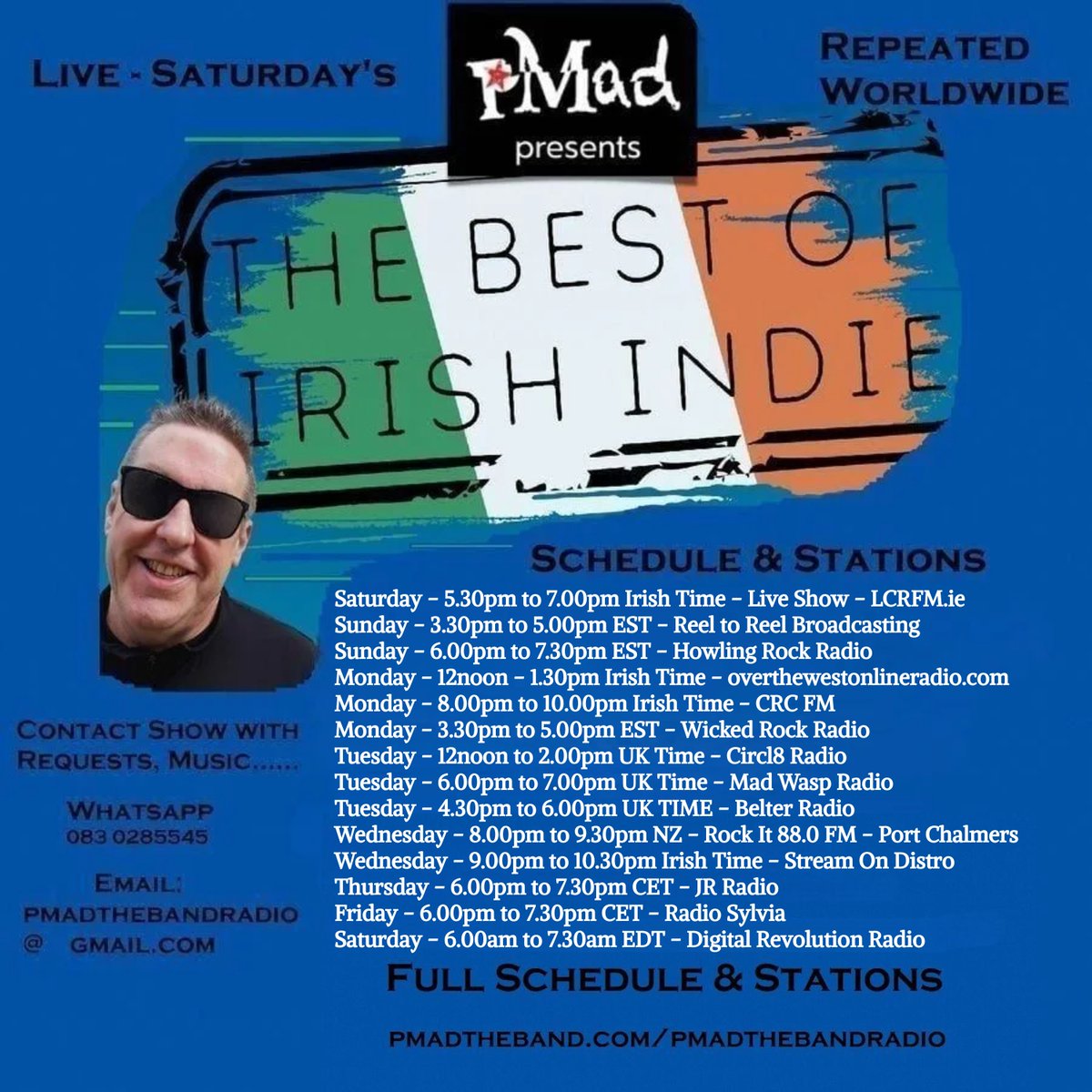 pmadtheband's tweet photo. This week #74:
#scheer
@__littleknown__
#bibby
#bucket
#haylar
#animalanimal
@TheDubtones
#ARYELMOON
@LAZEMBER
#nunattax
#theswings
#JohnSteele
@WaysofSeeing_
#Berkeley
@pmadtheband
+ lots more
#IrishIndie https://t.co/0sAvnDhRIa
& Replayed Worldwide Daily https://t.co/wmSKNv4Rsd