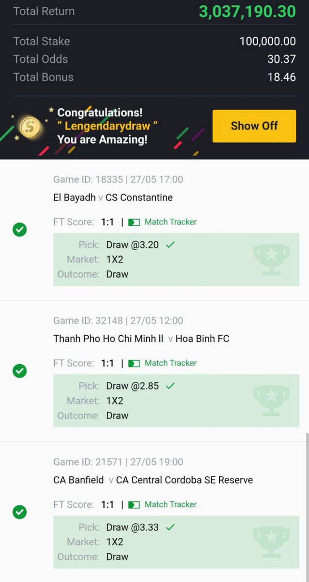 fixed_odd76015's tweet image. Congratulations for the subscriber for yesterday win 🏆 🎉🎉🏆🏆

More win 🏆 💥🎉