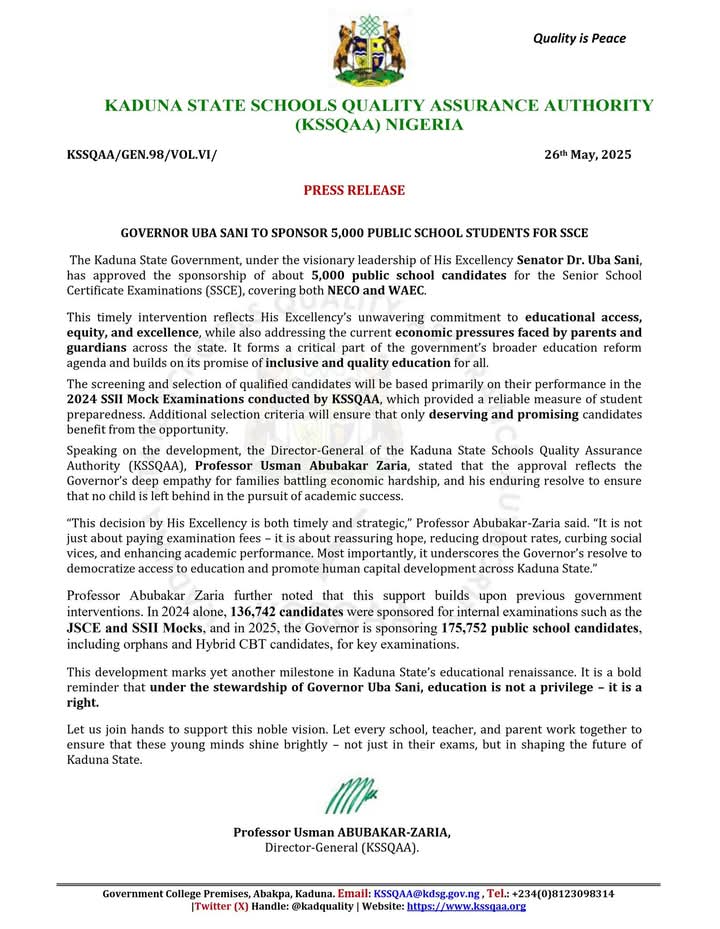 Kaduna State Schools Quality Assurance Authority (@kadquality) on Twitter photo 