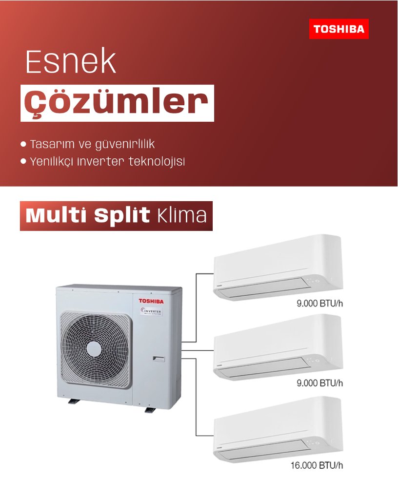 toshibaklimatr's tweet image. Her odada farklı bir konfor! 🌬️ 

Toshiba’nın multi split kliması ile evinizin her köşesinde ideal sıcaklık! ❄️🔥

#Toshiba #MultiSplitKlima
