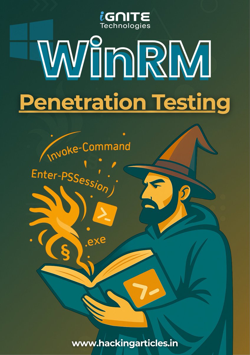 WinRM Penetration Testing

hackingarticles.in/winrm-penetrat…

#infosec #cybersecurity #cybersecuritytips #microsoft #redteam #informationsecurity #CyberSec #ai #offensivesecurity #infosecurity #cyberattacks #security #oscp #cybersecurityawareness #bugbounty #bugbountytips