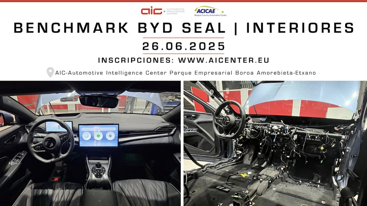 ¡UN EJERCICIO DE INTERIORES!

Desde AIC, en colaboración con ACICAE, queremos hacerte partícipe del nuevo BENCHMARK DE INTERIORES el 26 de Junio, destinado a analizar estrategias de diseño y fabricación de componentes del interior del vehículo BYD SEAL

📌 aicenter.eu