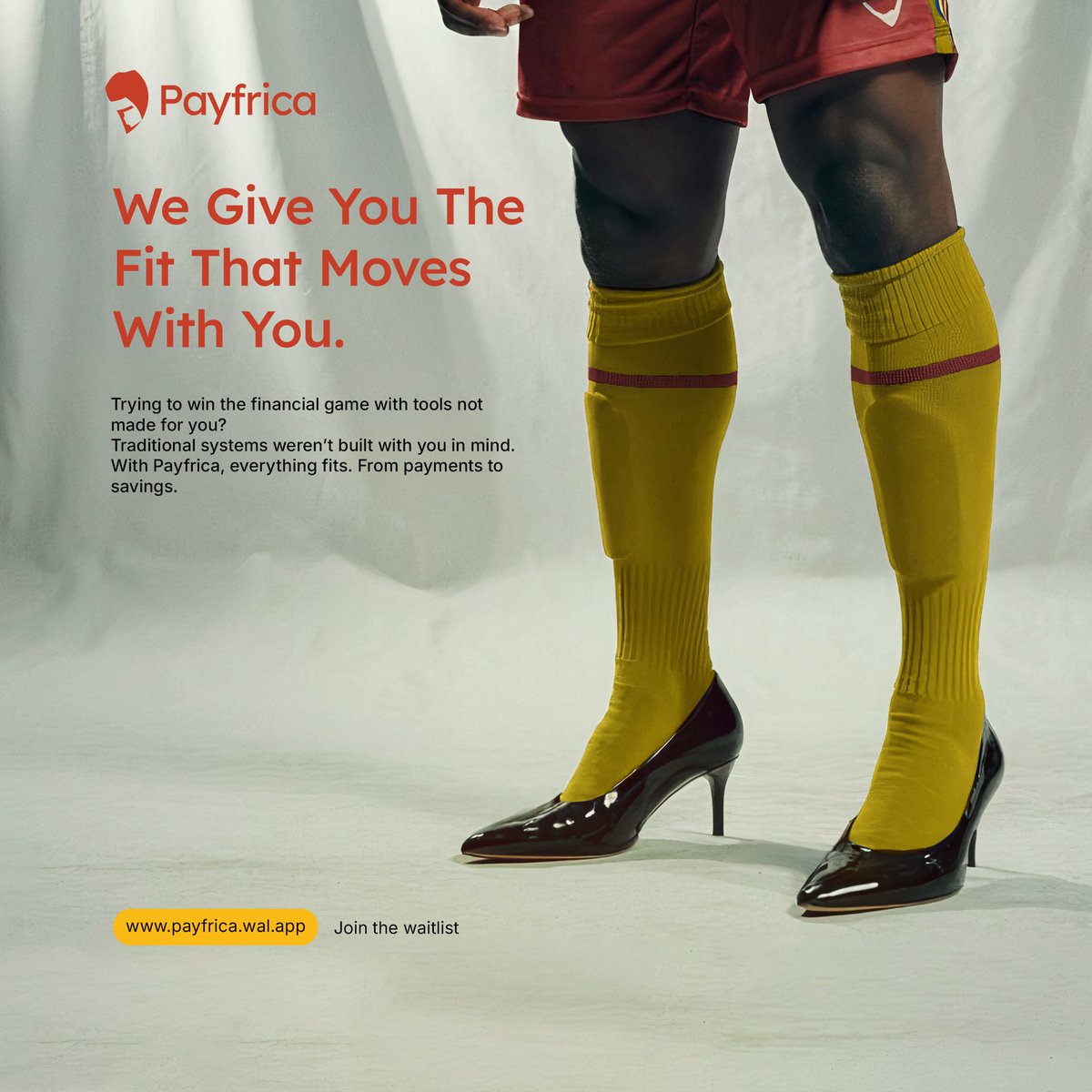 Money shouldn’t stiffen your stride,
When it should be getting you a ride.
I mean, why squeeze into systems built for others when you already have a solution tailored for you and your hustle?

Payfrica bends to YOUR flow with Fast payments, agile savings, and a crypto experience