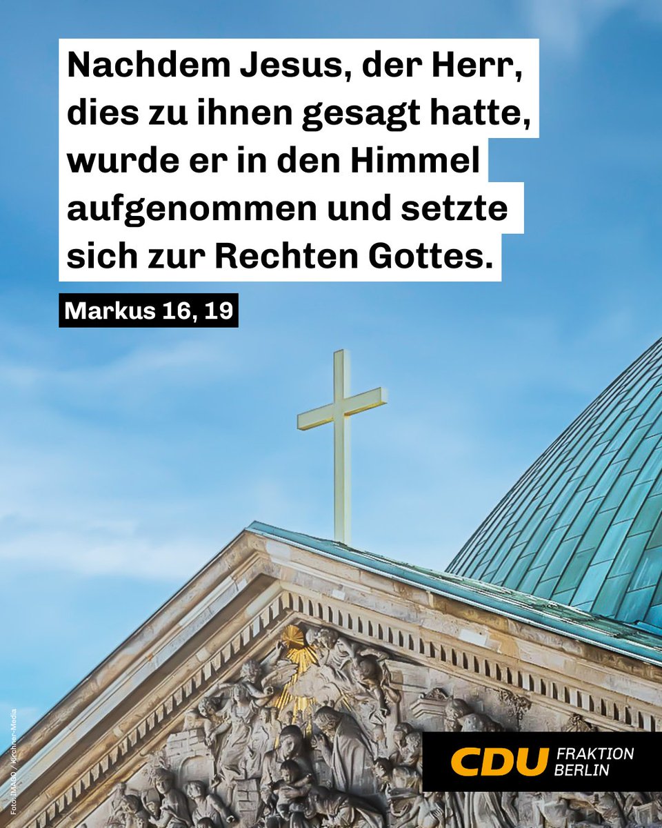 In der Himmelfahrt kommt die Auferstehung zu ihrer Vollendung. Jesus kehrt zu seinem Vater zurück. Damit beginnt auch die Pfingstzeit und das Warten auf den Heiligen Geist. Wir wünschen einen gesegneten und schönen Feiertag.