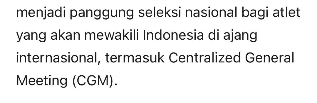 “CGM” ini udah pasti adalah kerjaannya akal imitasi 🥹🤣 entah dipake saat penulisan atau saat transkrip, tapi maksudnya kayanya adalah SEA Games.