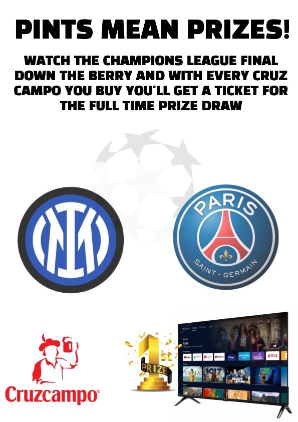 strawberrypub (@theberrypub) on Twitter photo Come and join us <a href="/theberrypub/">strawberrypub</a> for the champions league final this Saturday.
Someone will walk away with a 55β Samsung smart tv. <a href="/NUFC/">Newcastle United</a> Come and join us <a href="/theberrypub/">strawberrypub</a> for the champions league final this Saturday.
Someone will walk away with a 55β Samsung smart tv. <a href="/NUFC/">Newcastle United</a>